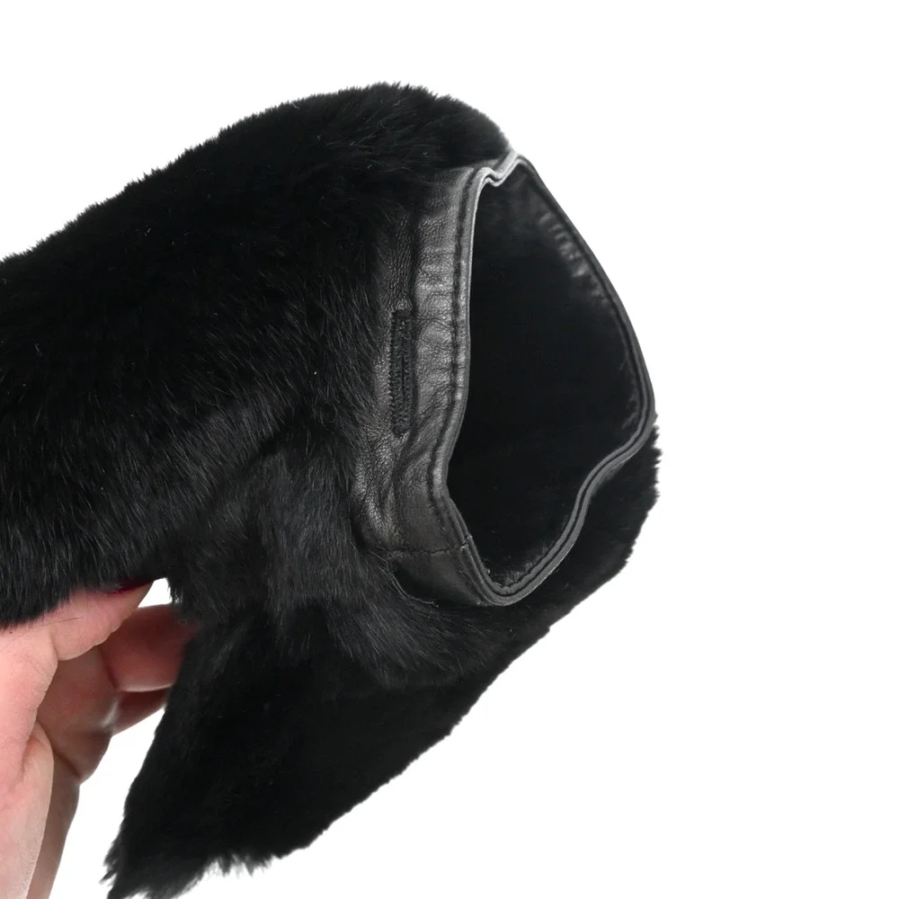 Faux-Fur & Leather Trim Sleeve Cuffs